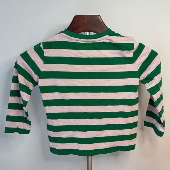 NWOT Mini Boden kids long sleeve washed t-shirt. Size: 3-4. Color: Pink, Green - Picture 3 of 4